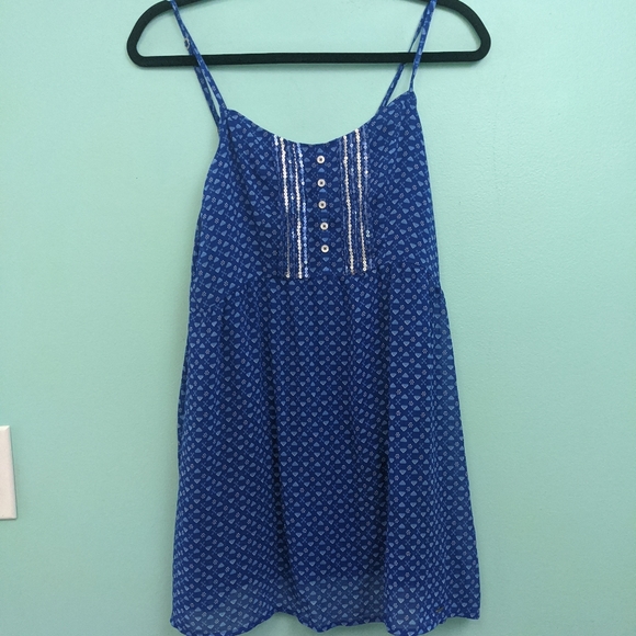 Hollister Tops - Hollister Blue Spaghetti Strap Long Tank Top